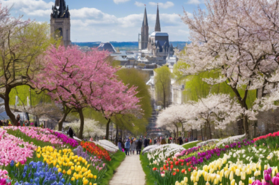 Flowers bloom, making cities and countryside beautiful