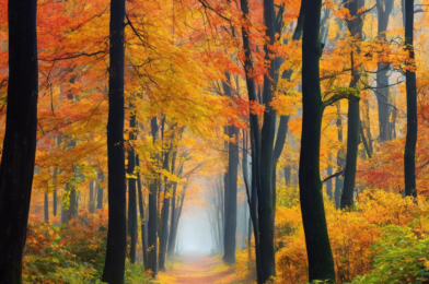 Beautiful autumn colors in parks and forests